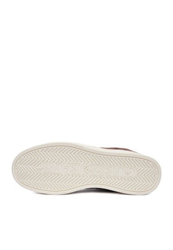 Guess Jeans Sneakersy EO-XL250041 Brązowy ciemny. Kolor: brązowy. Materiał: zamsz, skóra