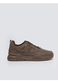 Big-Star - Sneakersy męskie ze skóry ekologicznej brązowe OO174580 802. Okazja: na co dzień. Nosek buta: okrągły. Kolor: brązowy. Materiał: skóra ekologiczna