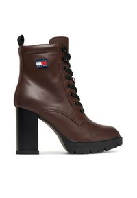 Botki Tommy Jeans. Kolor: brązowy