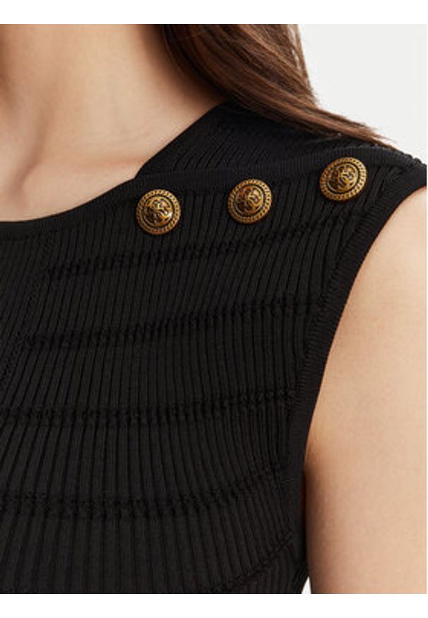 Guess Bluzka W5YR12 Z0130 Czarny Regular Fit. Kolor: czarny. Materiał: syntetyk