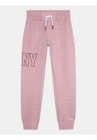 DKNY Spodnie dresowe D54000 D Różowy Regular Fit. Kolor: różowy. Materiał: bawełna #1