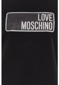 Love Moschino bluza damska kolor czarny z aplikacją. Okazja: na co dzień. Kolor: czarny. Wzór: aplikacja. Styl: casual #4