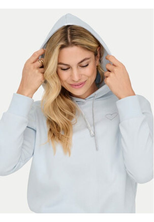 only - ONLY Bluza Noli 15312874 Błękitny Regular Fit. Kolor: niebieski. Materiał: syntetyk, bawełna