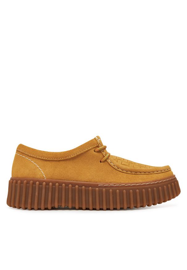 Clarks Półbuty Torhill Bee 26181188 Złoty. Kolor: złoty. Materiał: skóra, zamsz