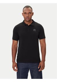 Karl Lagerfeld - KARL LAGERFELD Polo 745020 554235 Czarny Regular Fit. Typ kołnierza: polo. Kolor: czarny. Materiał: bawełna