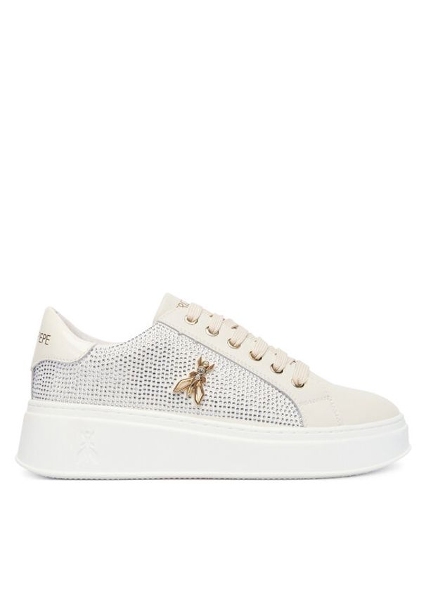 Patrizia Pepe Sneakersy PPJ904.02 Écru. Materiał: skóra