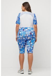 ULLA POPKEN - Damskie Kolarzówki wkładka kamuflaż kieszeń odblaski. Kolekcja: plus size. Kolor: biały. Materiał: elastan, poliester, materiał. Długość: krótkie. Sport: kolarstwo