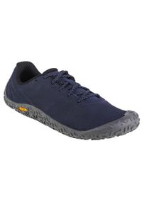 Buty do chodzenia męskie Merrell Vapor Glove. Zapięcie: sznurówki. Kolor: niebieski. Materiał: guma, materiał, tkanina, syntetyk. Szerokość cholewki: normalna. Sport: turystyka piesza