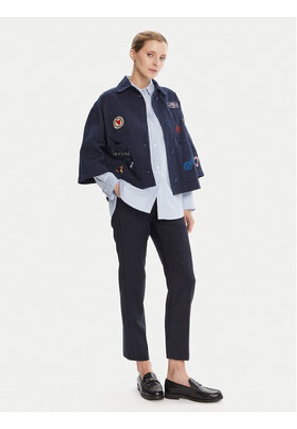 Weekend Max Mara Spodnie materiałowe Canon 2525136171 Granatowy Slim Fit. Kolor: niebieski. Materiał: wełna