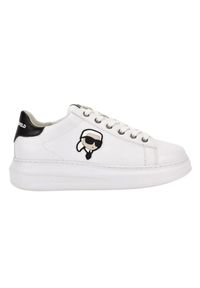 Karl Lagerfeld - KARL LAGERFELD Białe damskie sneakersy skórzane Kapri Nft Lo Lace, Rozmiar 37. Kolor: biały. Materiał: skóra. Wzór: gładki #3