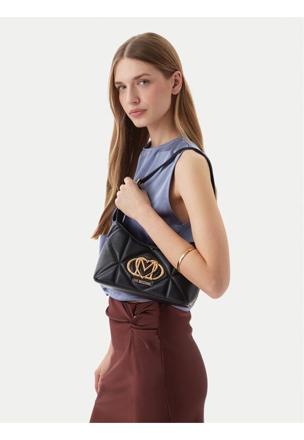 Love Moschino - LOVE MOSCHINO Torebka JC4258PP0OLC0000 Czarny. Kolor: czarny. Materiał: skórzane