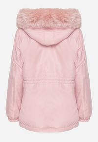 Born2be - Różowa Dwustronna Kurtka Parka z Odpinanym Kapturem i Futrzaną Podszewką Zinnalea. Okazja: na spacer. Kolor: różowy. Materiał: futro. Wzór: gładki. Styl: elegancki #3