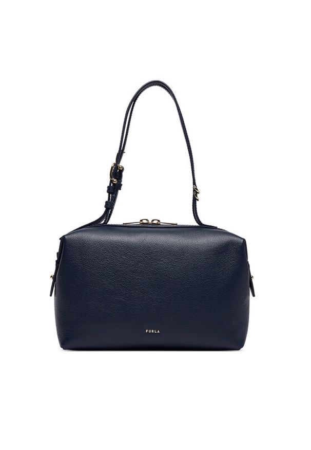 Furla Torebka Double M WB01905 BX3036 KH 4852S Granatowy. Kolor: niebieski. Materiał: skórzane