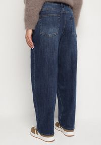 Born2be - Niebieskie Jeansy o Kroju Barrel z Wysokim Stanem Salisana. Okazja: na co dzień. Stan: podwyższony. Kolor: niebieski. Styl: casual, elegancki #3