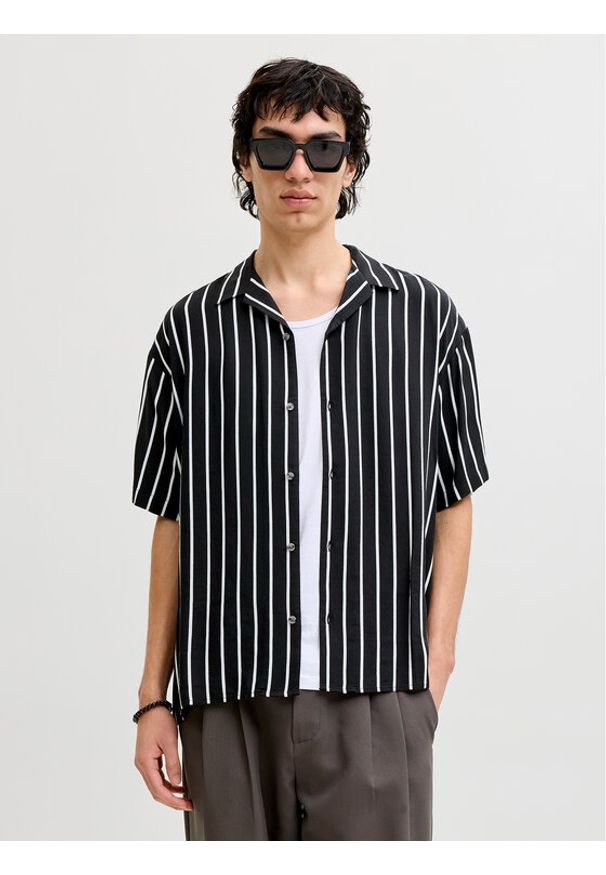 Jack & Jones Koszula Jeff 12288853 Czarny Relaxed Fit. Kolor: czarny. Materiał: wiskoza