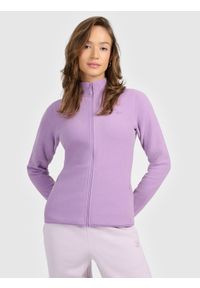 4f - 4F Polar ze stójką slim damski - fioletowy XS. Typ kołnierza: kołnierzyk stójkowy. Kolor: fioletowy. Materiał: polar. Sport: wspinaczka #1
