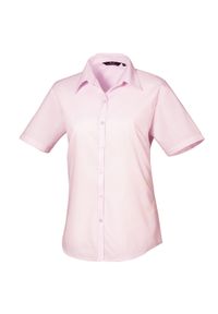 PREMIER - Bluzka Damska Z Krótkim Rękawem Z Popeliny. Kolor: różowy. Długość rękawa: krótki rękaw. Długość: krótkie #1