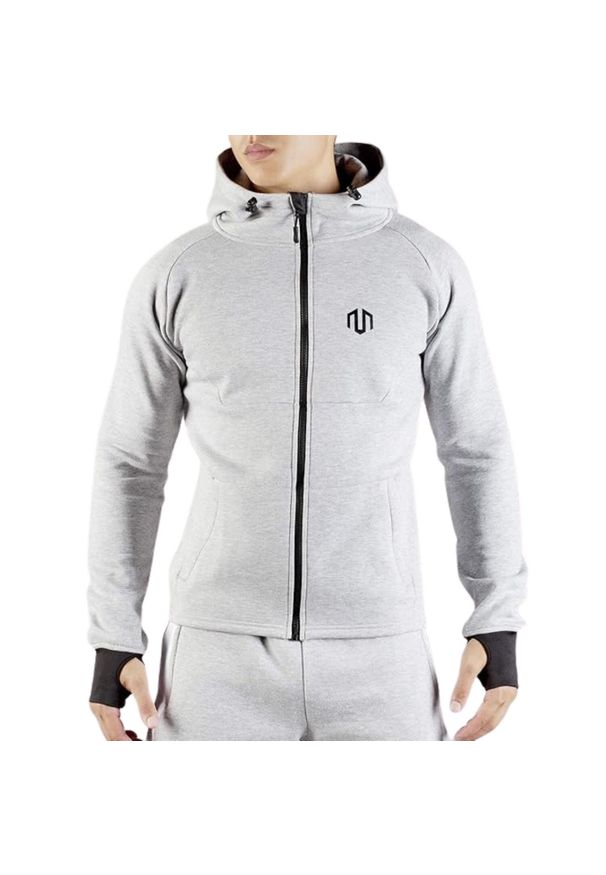 MOROTAI - Bluza treningowa męska Morotai NeoTech Full Zip Hoodie. Kolor: szary. Materiał: poliester, bawełna. Sport: fitness