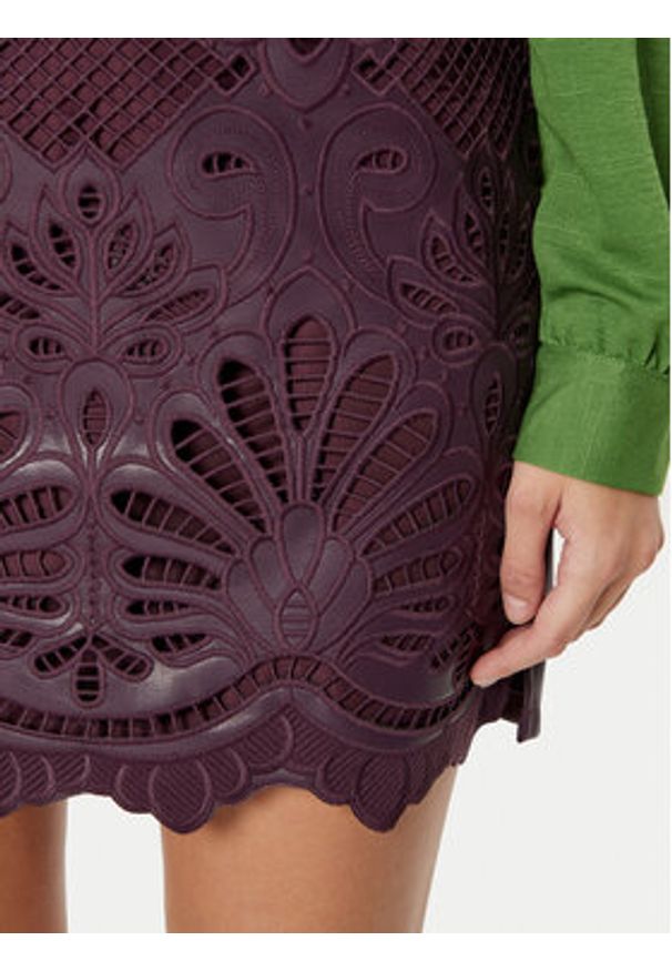 Vila Spódnica z imitacji skóry Paz 14102686 Fioletowy Slim Fit. Kolor: fioletowy. Materiał: skóra