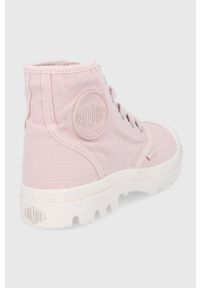 Palladium Trampki damskie kolor różowy. Nosek buta: okrągły. Zapięcie: sznurówki. Kolor: różowy. Materiał: guma. Szerokość cholewki: normalna #3