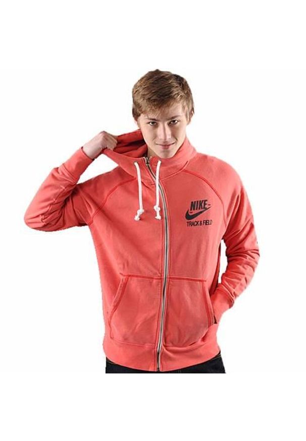 Bluzy sportowa męska Nike 523994657. Typ kołnierza: kaptur. Kolor: czerwony