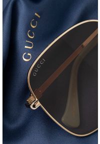 Gucci okulary przeciwsłoneczne damskie kolor złoty. Kolor: złoty. Wzór: geometria #4