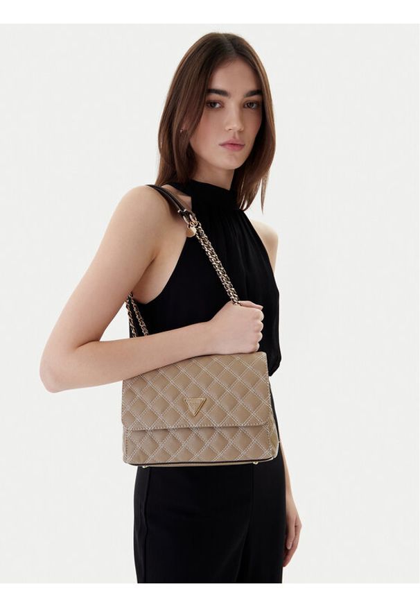 Guess Torebka Giully II HWBQ96 73200 Beżowy. Kolor: beżowy. Materiał: skórzane