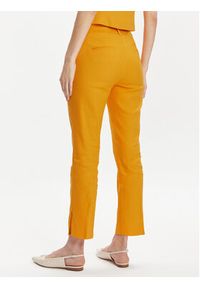 Marella Spodnie materiałowe Oceania 2413131062 Pomarańczowy Regular Fit. Kolor: pomarańczowy. Materiał: len #3