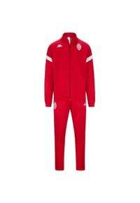 Kappa - Dres dziecięcy AS Monaco Dalcito 2023/2024. Kolor: czerwony, biały, wielokolorowy. Materiał: dresówka. Styl: sportowy, młodzieżowy
