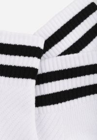 Born2be - Białe 3-pack Skarpety z Bawełną za Kostkę z Paseczkami Flelford. Kolor: biały. Materiał: bawełna #2