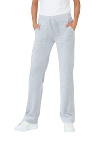 Juicy Couture - JUICY COUTURE Szare damskie spodnie Del Ray, Rozmiar L. Kolor: szary. Materiał: bawełna. Wzór: haft