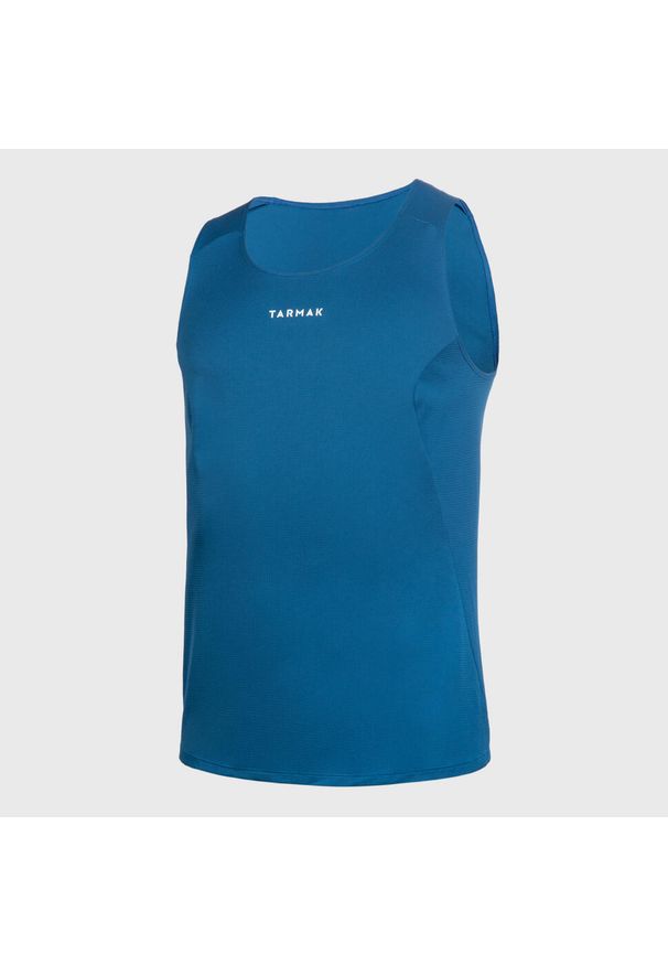 TARMAK - Koszulka do koszykówki bez rękawów dla mężczyzn i kobiet Tarmak T100. Kolor: niebieski, wielokolorowy, biały. Materiał: poliester, materiał. Długość rękawa: bez rękawów. Sport: koszykówka