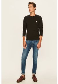 Guess Jeans - Longsleeve. Kolor: czarny. Materiał: jeans. Długość rękawa: długi rękaw. Wzór: gładki #3