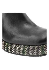 Czarne Botki Armodo Damskie Buty Na Eleganckim Obcasie. Kolor: czarny. Materiał: materiał, skóra. Szerokość cholewki: normalna. Obcas: na obcasie. Styl: elegancki. Wysokość obcasa: średni #4