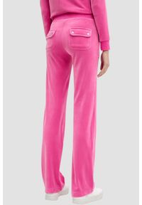 Juicy Couture - JUICY COUTURE Różowe damskie spodnie welurowe Del Ray Pocket Pant, Rozmiar M. Kolor: różowy. Materiał: welur #2