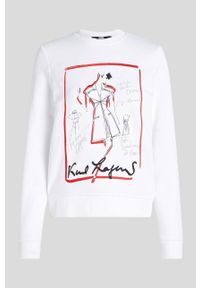Karl Lagerfeld bluza KL x The Ultimate icon damska kolor biały z aplikacją. Okazja: na co dzień. Kolor: biały. Materiał: bawełna. Wzór: aplikacja. Styl: casual, klasyczny #8