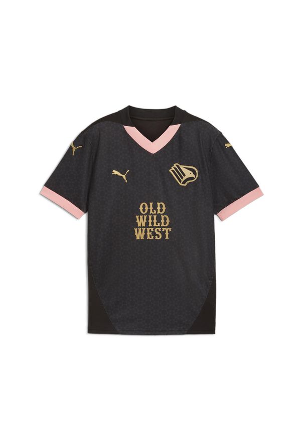 Puma - Młodzieżowa koszulka wyjazdowa Palermo F.C. 24/25 PUMA Black Gold. Kolor: czarny, wielokolorowy, żółty. Materiał: materiał. Sport: piłka nożna