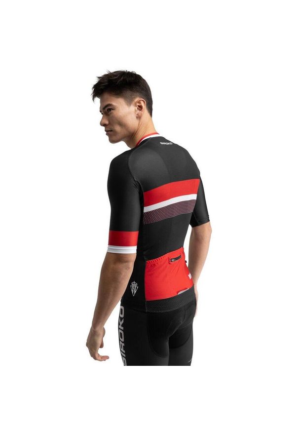 SIROKO - Męska koszulka rowerowa z krótkim rękawem Real Sporting de Gijón x. Kolor: czarny. Długość rękawa: krótki rękaw. Długość: krótkie. Sport: kolarstwo