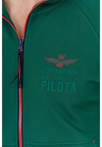 Aeronautica Militare - AERONAUTICA MILITARE Zielona bluza męska na suwak. Kolor: zielony