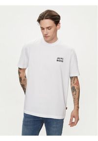BOSS - Boss T-Shirt Te_Records 50515553 Biały Relaxed Fit. Kolor: biały. Materiał: bawełna