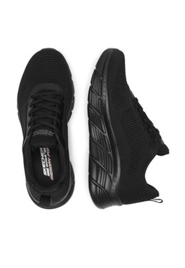 skechers - Skechers Sneakersy BOBS B FLEX HI 117385 BBK Czarny. Kolor: czarny. Materiał: materiał