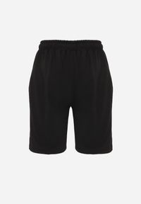Born2be - Czarne Dresowe Szorty Sportowe z Bawełną i Kieszeniami na Suwak Rharanin. Okazja: na co dzień, do domu. Kolor: czarny. Materiał: bawełna, dresówka. Styl: sportowy #3