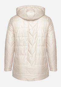 Born2be - Ciemnoszara Pikowana Kurtka Ozdobiona Pikowaniem z Odpinanym Kapturem Falerosa. Okazja: na co dzień, na spacer. Kolekcja: plus size. Kolor: szary. Materiał: jeans. Wzór: aplikacja. Styl: casual #5