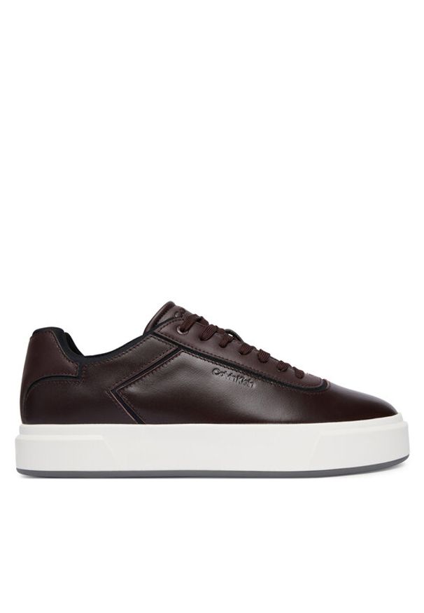 Calvin Klein Sneakersy Basket Cups Oxf Lth-Neo HM0HM02204 Brązowy ciemny. Kolor: brązowy. Materiał: skóra