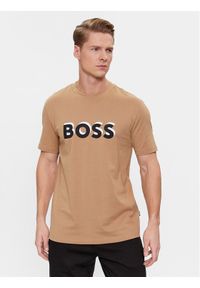 BOSS - Boss T-Shirt Tiburt 427 50506923 Beżowy Regular Fit. Kolor: beżowy. Materiał: bawełna
