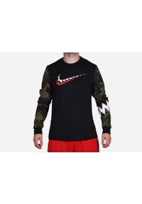 Koszulka sportowa męska Nike M NK Tee Dna LS. Kolor: czarny, wielokolorowy, zielony. Materiał: bawełna. Długość rękawa: długi rękaw. Długość: długie. Styl: sportowy #2