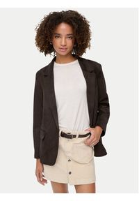 only - ONLY Marynarka Lina 15357019 Brązowy Loose Fit. Kolor: brązowy. Materiał: skóra #4