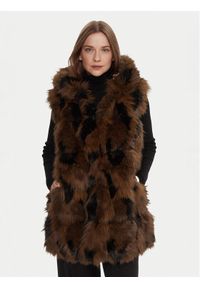 LOLA CASADEMUNT Kamizelka LF2501008 Brązowy Regular Fit. Kolor: brązowy. Materiał: syntetyk #1