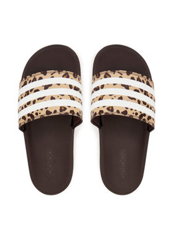 Adidas - adidas Klapki adilette Platform Slides JR9234 Brązowy. Kolor: brązowy. Materiał: skóra. Obcas: na platformie