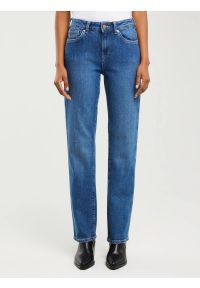 Big-Star - Jeansy damskie z prostą nogawką niebieskie Myrra 313. Stan: podwyższony. Kolor: niebieski. Długość: krótkie. Styl: vintage, klasyczny, elegancki #1